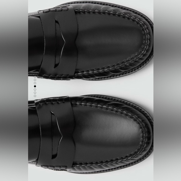 Mango black leather loafers 38 New - Picture 2 of 8